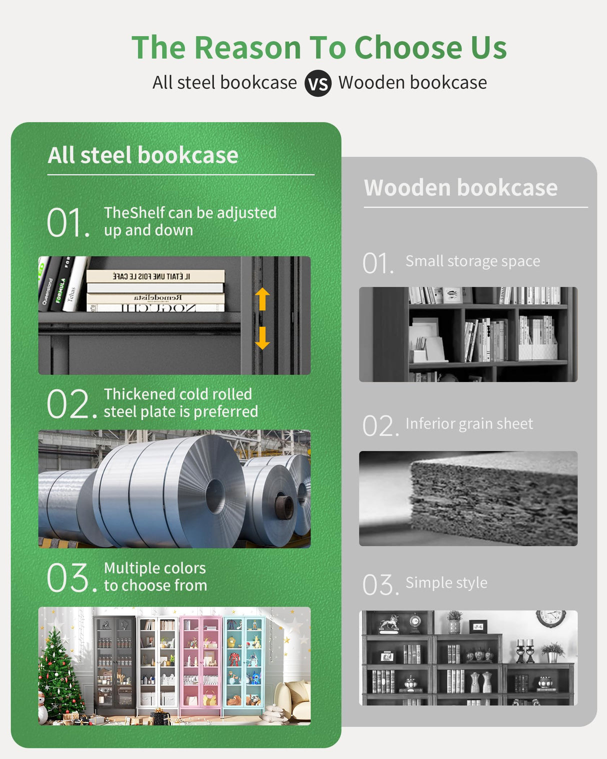 Greenvelly 67" Metal Display Cabinet with Glass Doors and 4 Shelves, Black Glass Display Storage Cabinets for Collectibles, Tall Curio Cabinet with Glass Doors for Home Office, Living Room, Pantry Greenvelly