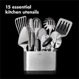 OXO Steel Piece Utensil Set, 15 PC, Stainless Steel OXO