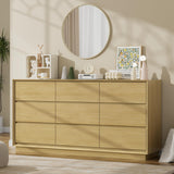 wanan 63'' Wooden Dresser for Bedroom, Large Dresser with 9 Deep Chests of Drawers for Bedroom, Living Room, Closet wanan