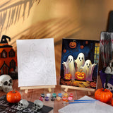 Zhanmai 12 Pack Pre Drawn Canvas for Painting Sip and Paint Kit 8" x 10" Paint Party Set Canvas Painting Pre Printed Canvases for Party Favor DIY Virtual Adult's Date Night(Halloween Pumpkin) Zhanmai