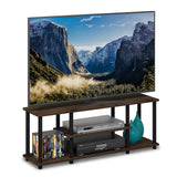 Furinno Turn-N-Tube No Tools 3D 3-Tier Entertainment TV Stand up to 50 inch TV, Round Tubes, Columbia Walnut/Black Furinno