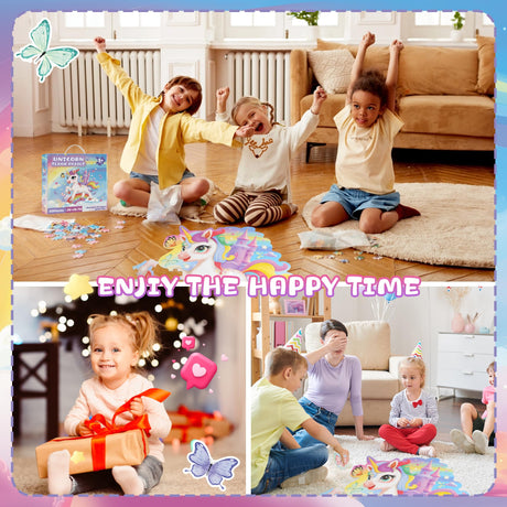 Floor Puzzles for Kids Ages 3-5,54 Pieces Unicorn Puzzle Toys for Girls 4-6,Large Jigsaw Puzzles for Toddlers,Educational Toys Birthday Halloween for Girls 3 4 5 6 7 8 Year Old(Unicorn) Sticeard