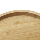 Bamboo Serving Platter, Round Wood Tray, Wooden Serving Tray, Fruit, Bread, Salad Plate, Round Wood Charcuterie Board (13.8 inch) YANGQIHOME