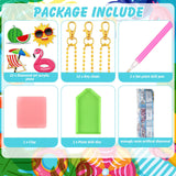 12 Pieces Summer Diamond Painting Keychain 5D DIY Diamond Painting Kit Summer Hanging Diamond Art Kits Diamond Art Summer Ornaments for Kids Summer Crafts Family Decor (Summer Style) Ferraycle