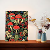 Lxmsja Red Mushroom Paint by Numbers Kit for Adults, Forest Acrylic Paint by Numbers for Adults Beginner, DIY Craft Supplies Oil Painting Kits for Home Wall Decor 12x16 inch (Framed) Lxmsja