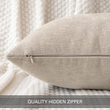 MIULEE Pack of 2 Beige Decorative Pillow Covers 18x18 Inch Soft Chenille Couch Throw Pillows Farmhouse Cushion Covers for Home Decor Sofa Bedroom Living Room MIULEE