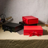 Bobobag 10.5" Large Gift box with Magnetic Lid and Ribbon for Christmas,Valentine's day,Birthdays, Bridal Gifts,Weddings,DIY and so on (Large, Red) Bobobag