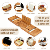 TEAKAURA Teak Bathtub Tray, Bathtub Caddy, Expandable Bath Tub Tray Wood, Bath Table Tray&Bathtub Shelf, Luxury Bathtub & Bathroom Accessories and Organizer, House Warming&Wedding Gifts(Large) TEAKAURA