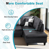 Lyngins 103.5" Oversized Sectional Couch, L Shaped Couch with Storage Ottoman, Modern Modular Sofa with Deep Seat, Sectional Couches for Living Room and Office, Jet Black (Faux Leather) Lyngins