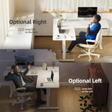 YDN L Shaped Standing Desk, Electric Standing Desk L Shape Adjustable Height Dual Motor, 63 x 55 Inch Corner Standing Desk with Splice Board for Home Office, Large Standing Desk, White YDN