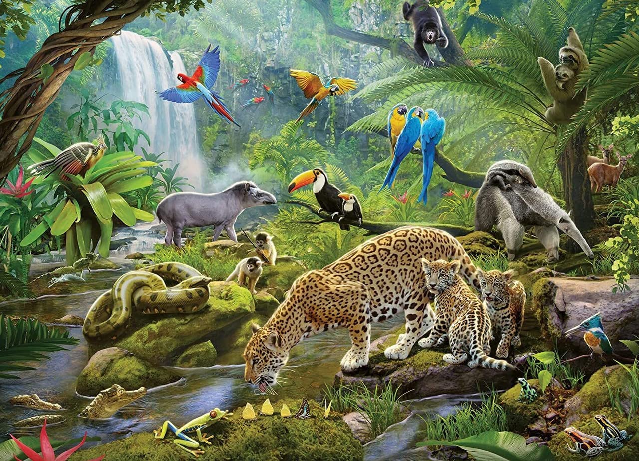 Ravensburger Rainforest Animals 60-Piece Jigsaw Puzzle | Engaging and Educational Fun | Perfectly Fitting Unique Pieces | Durable for Repeat Use | Ideal Gift for Kids Aged 4-8 Years