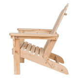 Shine Company Marina Adirondack Chair, Back & Seat Pre-Assembled, Natural Shine Company