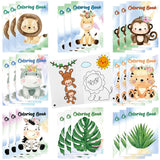 Jutom 24 Pcs Safari Jungle Animals Party Favors Coloring Books Bulk for Kids Adults Gifts Mini DIY Art Drawing Book for Home School Classroom Activity Jungle Party Supplies Jutom