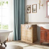 VEIKOU Hamper with Lid, Bamboo Laundry Hamper 2 Compartment, Divider Dirty Clothes Hamper, 120L Large Foldable Laundry Hamper with Removable Liners Bags VEIKOU