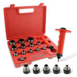 ABN Hollow Punch Kit Leather Punches Tools Hole Punch Set Gasket Punch Set Gasket Cutter 3/16 to 1-3/8in (5-35mm) ABN