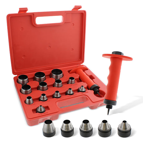 ABN Hollow Punch Kit Leather Punches Tools Hole Punch Set Gasket Punch Set Gasket Cutter 3/16 to 1-3/8in (5-35mm) ABN