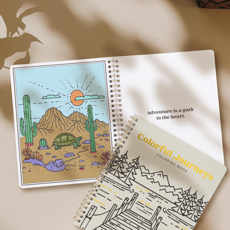 Beautiful Adult Coloring Book Set of 2 for Relaxation - Inspirational Adventures and Landmarks Scenery For the Spirit of Wanderlust - Perfect Stress-Relieving Gift for Women ZICOTO