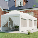 Peaktop Outdoor 10x30ft Party Tent Mesh Window Outdoor Gazebo Event Shelter Wedding Canopy Tent Mesh Side with Window Cover PEAKTOP OUTDOOR