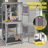 Aivituvin Catio Outdoor Cat Enclosure Wooden Cat Cage with Window Access Large Kitty House on Wheels 62.4’’ Indoor Patio Aivituvin