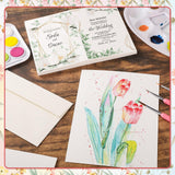 Prudiut 20 Sets Watercolor Cards with Envelopes, 140 lb/300 GSM Watercolor Paper Cards, 4x6 Inch Foldable Blank Cards and Envelopes for Greeting Card, Wedding Invitations, Thank You Card Prudiut