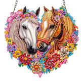 Auremi Horse Diamond Painting Pendant Kits,5D Animal Diamond Art Hanging Kits,DIY Special Shaped Diamonds Painting Suncatcher Pendant Kit for Adults for Gift Wall Home Decor Auremi