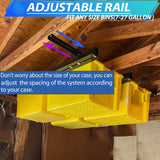 LMYYGOO Overhead Garage Storage Racks, Adjustable Ceiling Tote Storage Rails, Heavy Duty Garage Organizer Hanging Storage Rack for Most Storage Bins/Totes, 48" x 48" LMYYGOO