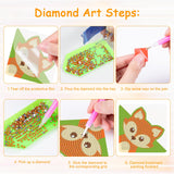 Anseal 8 Pcs Diamond Art Bookmarks, Rhinestone Crystal Corner Bookmarks for Book Lovers, Triangle Embroidery Painting Arts Crafts Book Mark for Kids (Animal) Anseal