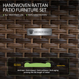 PHI VILLA 9-Piece Outdoor Sectional Porch Furniture Set, Outdoor Wicker Rattan Sofa Patio Set for 9 Seats with Cushions, Blue PHI VILLA