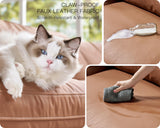 PaPaJet Modular Sectional Sofa, 152 Inches Down Filled Sectional Sofa, 6 Seats U Shaped Cloud Couch with Chaise, Ottoman, Oversized Couch for Living Room, Brown Anti-Scratch Leathaire Couch Set PaPaJet