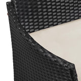 Yaheetech Patio Loveseat, Outdoor Wicker Double Chair w/Side Table, PE Rattan Furniture Set for Two People, Love Seat w/2 Removable Cushions & 1 Tempered Glass Side Table, Black/Beige Yaheetech