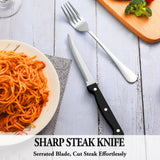 24 Pcs Silverware Set with Steak Knives Service for 4,Stainless Steel Flatware Set,Mirror Polished Cutlery Utensil Set,Home Kitchen Eating Tableware Set,Include Fork Knife Spoon Set,Dishwasher Safe MUTNITT