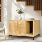 JubiNatural Cat Litter Box Enclosure,Stylish Hidden Litter Box Furniture, Modern Cat Litter Furniture Cabinet, Side End Table, Cat House with Scratch Pad, for Living Room, Bedroom, Entry Foyer JubiNatural