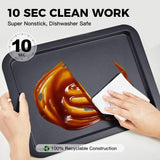 HONGBAKE Baking Sheet Pan Set, Cookie Sheet for Oven, Nonstick Bakeware Sets with Wider Grips, 3 Pack Half/Jelly Roll/Quarter Baking Tray, Premium, Dishwasher Safe - Dark Grey HONGBAKE