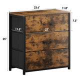 Memobarco Nightstand, End Table, Bedside Table, Small Tall Dresser for Bedroom with 3 Storage Drawer, Chest of Drawers Fabric Dressers with Steel Frame, Wooden Top & Front for Living Room Memobarco