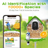birdsnap® MON - Bird Feeder with Camera, 2K Detachable Camera Bird House with 32GB Card, AI Identify Bird Species, Live View, Auto Record Videos in Backyard, Ideal Gift for Bird Lover birdsnap