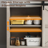 Farmhouse Dresser for Bedroom, Chests of Drawers for Clothes, 4 Drawers Dresser with Sliding Barn Door, White Dresser Wood, 60” Wide Dresser with Storage Organizer for Kids, Tall TV Stand GlouMod