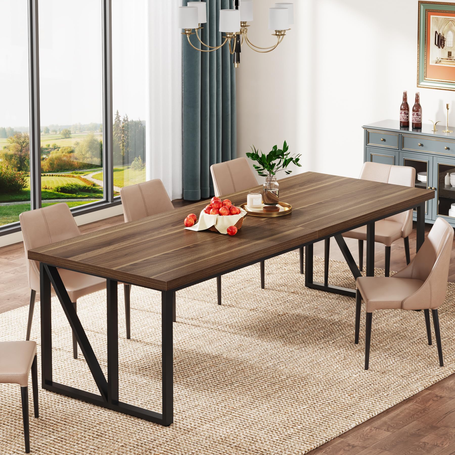 Tribesigns Dining Room Kitchen Table: 78.7 Inches Rectangular Long Dining Table for 8-10 People, Wood Large Kitchen Table with Heavy-Duty Frame, Farmhouse Dinner Table for Family - WoodArtSupply