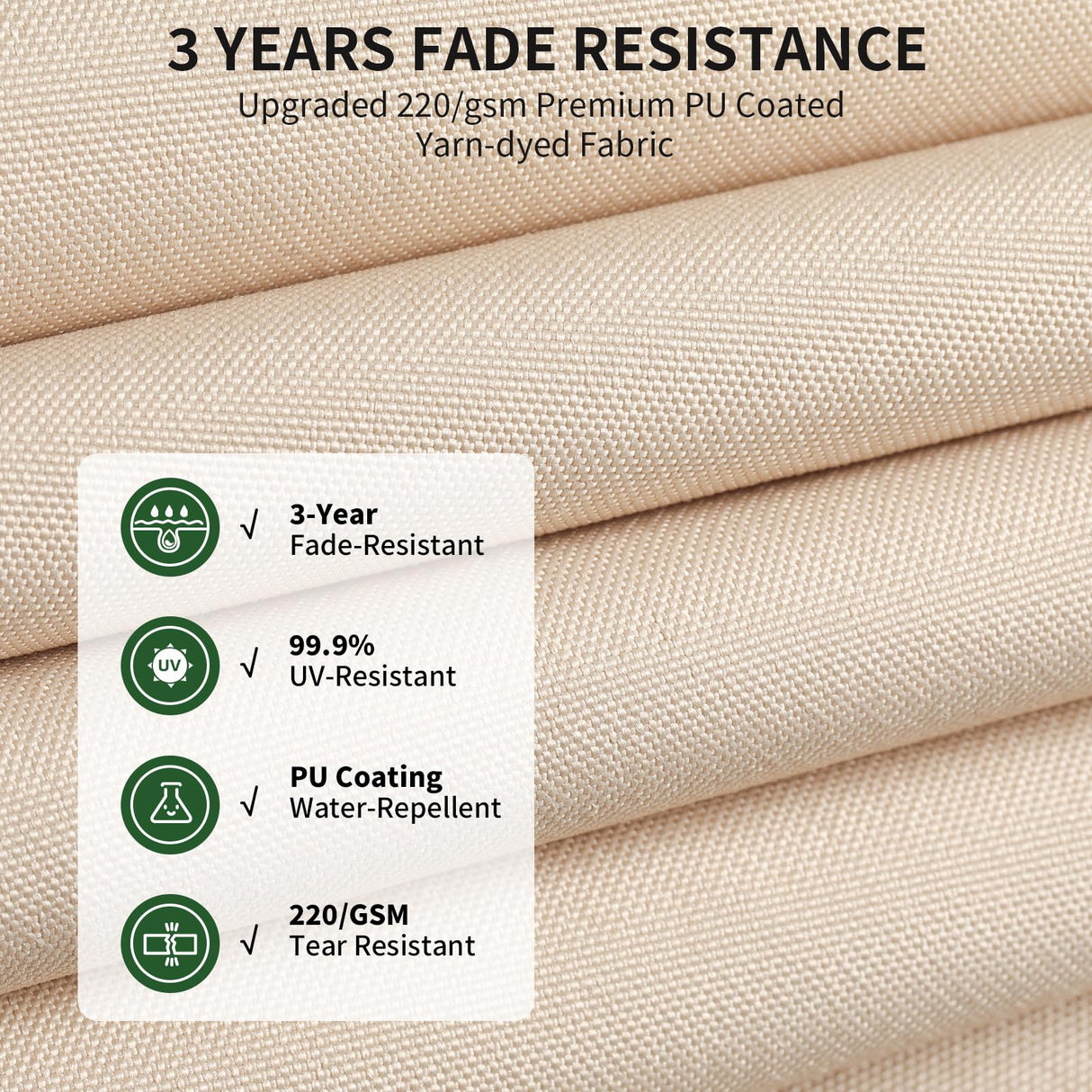 OLILAWN 10ft Patio Umbrella with Base Included, Outdoor Offset Cantilever Umbrella w/Upgraded Yarn-dyed Fabric Shade, Sturdy 8 Rids, Easy Tilt Adjustment, for Pool Deck Porch Backyard Garden,Beige OLILAWN