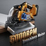 Circular Saw for Dewalt 20V MAX Battery, 7-1/4 Inch Power Wood Saws with Brushless Motor, 0-50 Degree Bevel Capability, Electric Saw for Wood Cutting Plastic(No Battery) PropeLannt