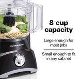 Hamilton Beach Food Processor & Vegetable Chopper for Slicing, Shredding, Mincing, and Puree, 8 Cup, Black Hamilton Beach