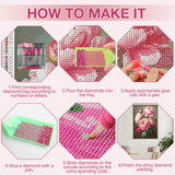 MEIYUDA Flowers Diamond Painting Kits for Adults, 5D Peony Diamond Art Kits for Adult Beginners, Flowers DIY Full Diamond Art Painting Kit for Home Wall Decor Gift 12x16inch MEIYUDA