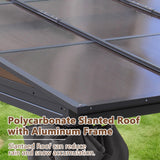 10'x10' Lean to Gazebo, Wall Mounted Gazebo with Aluminum Frame, Curtains and Netting for Patio,Decks, Garden and Lawn HOWSVN