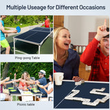 Tiktun Ping Pong Table, Foldable Tennis Table,with 2 Table Tennis Paddles and 3 Balls, Indoor/Outdoor Portable Table Tennis Game with Net,Blue,Medium Tiktun