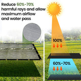 Windscreensupplyco 60-70% 10 FT X 20 FT Mesh Tarp/Shade Cloth 9-Needle Knitted Heavy Duty Black with Grommets for Green House, Garden, pergola, Pools, Dump Truck WindscreenSupplyCo