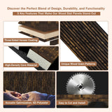 Wood Slat Wall Panel, Easy Installation, Versatile, Enhanced Acoustic Design, Suitable for Living Room, Bedroom, Kitchen & Offices, 47.2×23.6 inch, 2 Pack, Rustic Brown Mollywell