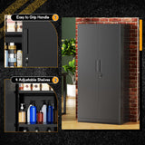 Greenvelly 72" H Metal Storage Cabinet with Doors, 36" W×18" D Lockable Metal Cabinet with Doors and Adjustable Shelves, Tool Storage for Office, Home, Garage, School (Easy Assemble) Greenvelly