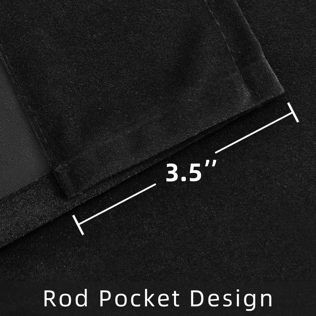 Joydeco Velvet Curtains 108 inches Long 2 Panels, Luxury Blackout Thermal Insulated Super Soft Rod Pocket Window Drapes for Bedroom Living Dining Room, Black, W52 x L108 Joydeco