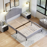 PayLessHere Queen Size Upholstered Platform Bed Frame Fully Upholstered with Fabric Headboard, Wooden Slats, No Box Spring Needed, Non-Slip & Noise-Free Design PayLessHere