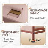 WLIVE Dresser for Bedroom with 5 Drawers, Wide Chest of Drawers, Fabric Dresser, Storage Organization Unit with Fabric Bins for Closet, Living Room, Hallway, Pink and Rose Gold WLIVE