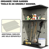 Devoko 50 cu.ft Outdoor Storage Cabinet - Vertical Resin Storage Shed - Holds Patio Furniture, Pool Toys, Garden Tools (Beige) Shelf Not Included Devoko